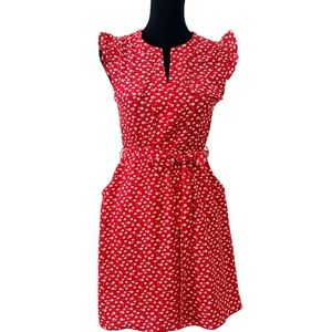 Monteau Red Sleeveless Floral Dress
